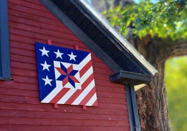 Patriotic Maine Barn Quilt in the Rangeley Lakes, High Peaks region of Maine